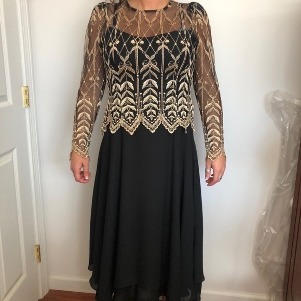 Vintage Cachet dress with lace corseted top